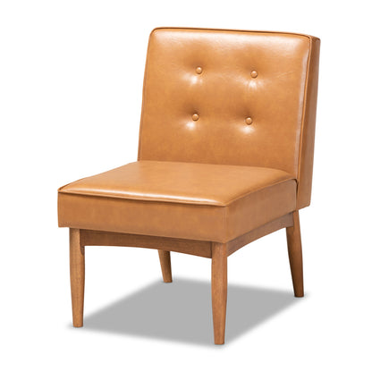 Baxton Studio - Arvid Dining Chair in Tan/walnut brown - BBT8051-Tan/Walnut-CC view 1