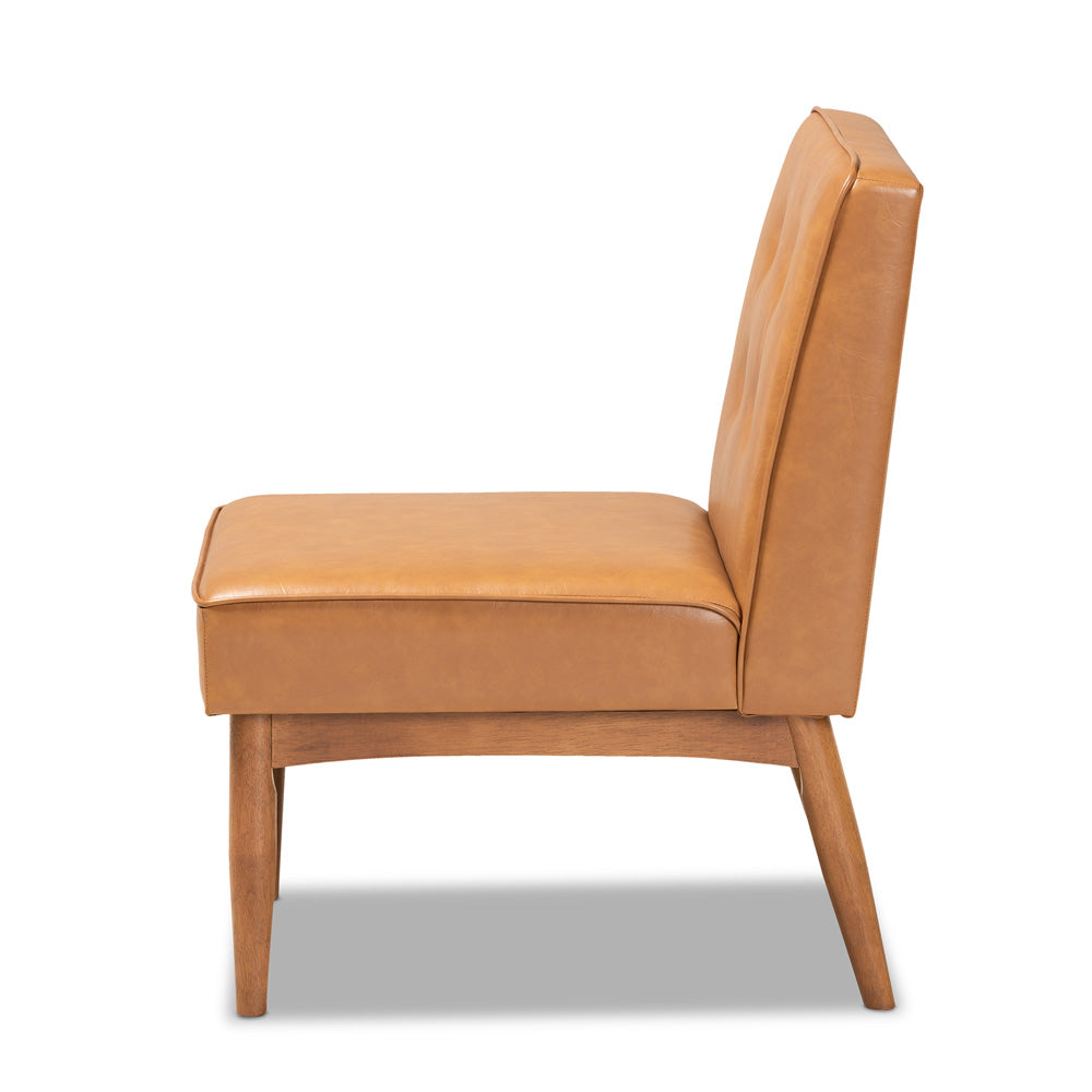 Baxton Studio - Arvid Dining Chair in Tan/walnut brown - BBT8051-Tan/Walnut-CC view 3