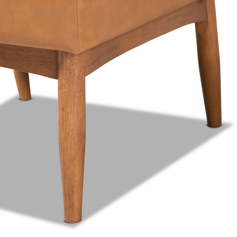 Baxton Studio - Arvid Dining Chair in Tan/walnut brown - BBT8051-Tan/Walnut-CC view 6