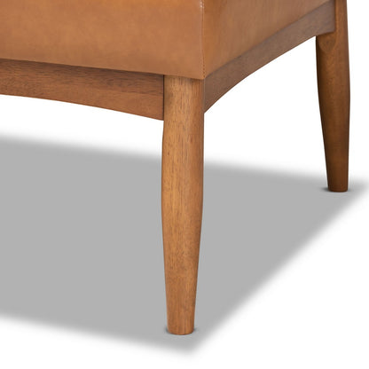 Baxton Studio - Arvid Dining Set in Tan/walnut brown - BBT8051-Tan/Walnut-3PC Dining Nook Set view 7