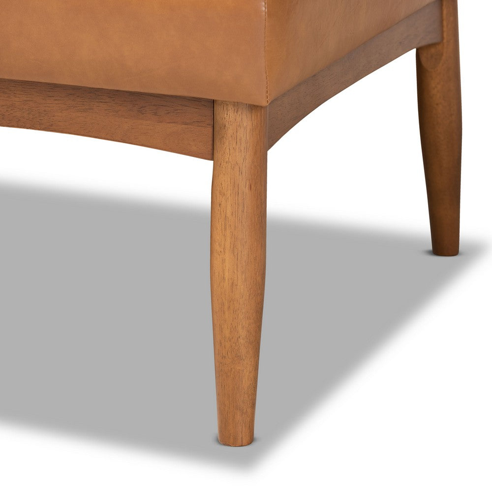 Baxton Studio - Arvid Dining Set in Tan/walnut brown - BBT8051-Tan/Walnut-4PC Dining Nook Set view 8