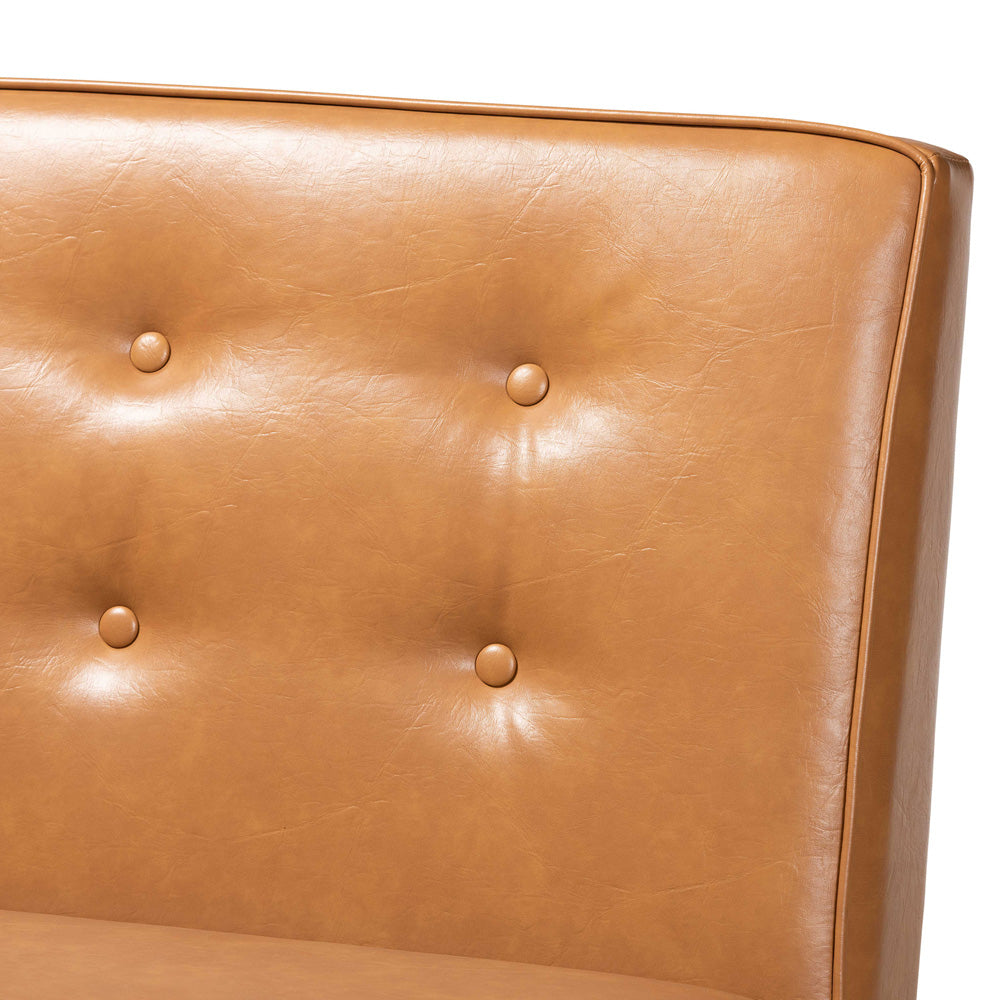 Baxton Studio - Arvid Dining Sofa Bench in Tan/walnut brown - BBT8051-Tan/Walnut-2PC SF Bench view 4