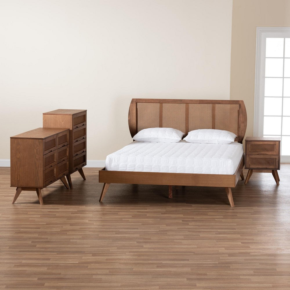 Baxton Studio - Asami Full Bedroom Set in Walnut Brown - Asami-Ash Walnut Rattan-Full 4PC Bedroom Set view 11