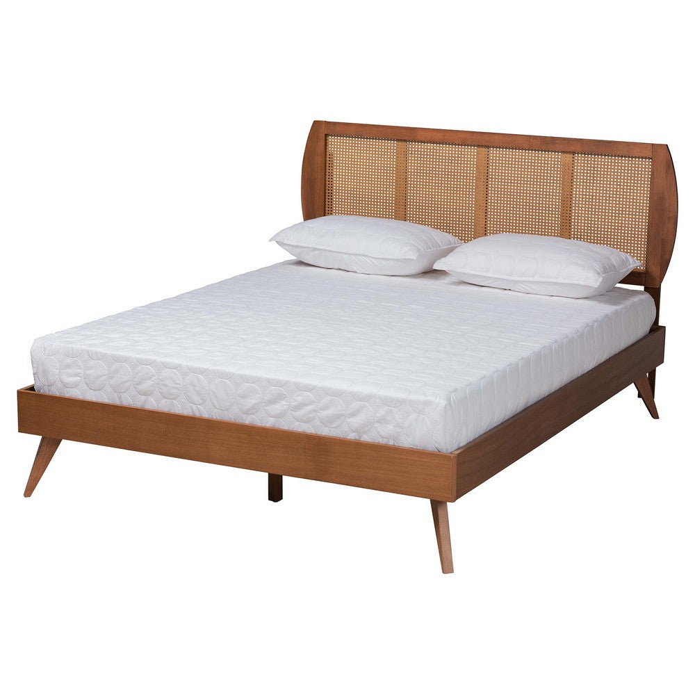 Baxton Studio - Asami Full Bedroom Set in Walnut Brown - Asami-Ash Walnut Rattan-Full 5PC Bedroom Set view 3
