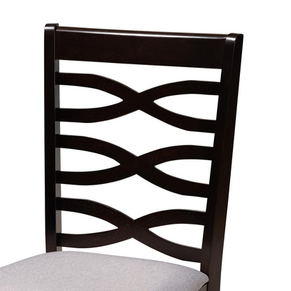Baxton Studio - Aspen Dining Set in Grey/Dark Brown - Lia-Grey/Dark Brown-5PC Dining Set view 5