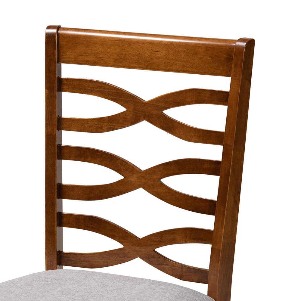 Baxton Studio - Aspen Dining Set in Grey/Walnut - Aspen-Grey/Walnut-5PC Dining Set view 5
