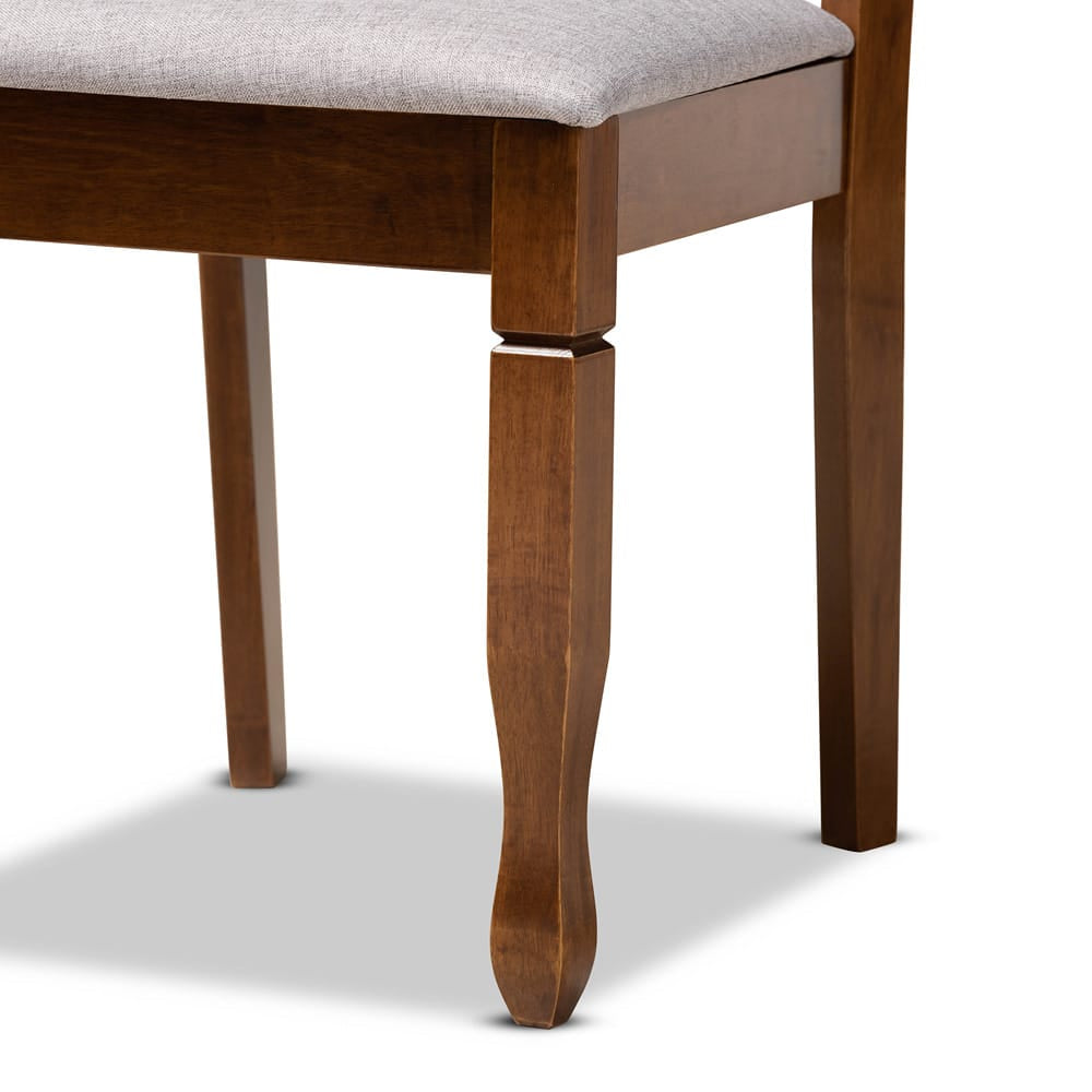 Baxton Studio - Aspen Dining Set in Grey/Walnut - Aspen-Grey/Walnut-5PC Dining Set view 6