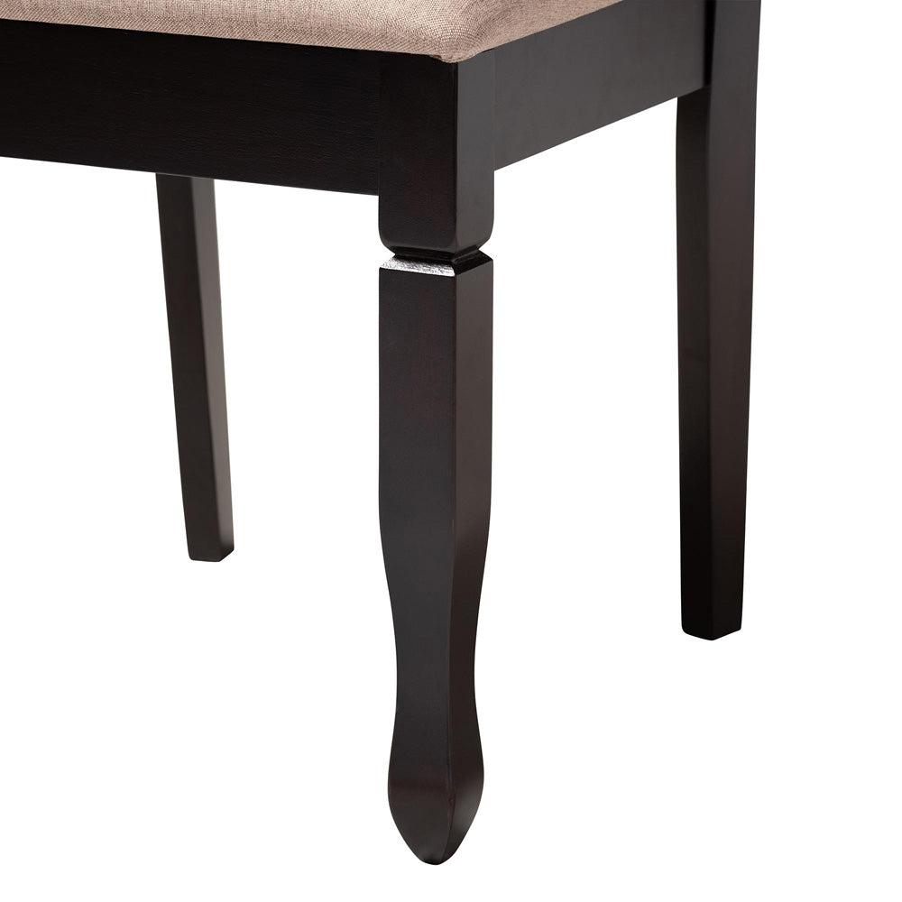 Baxton Studio - Aspen Dining Set in Sand/Dark Brown - Lia-Sand/Dark Brown-5PC Dining Set view 6