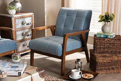 Baxton Studio - Asta Chair - TOGO-Light Blue Velvet/Walnut-CC view 5