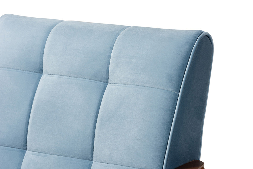 Baxton Studio - Asta Chair - TOGO-Light Blue Velvet/Walnut-CC view 6