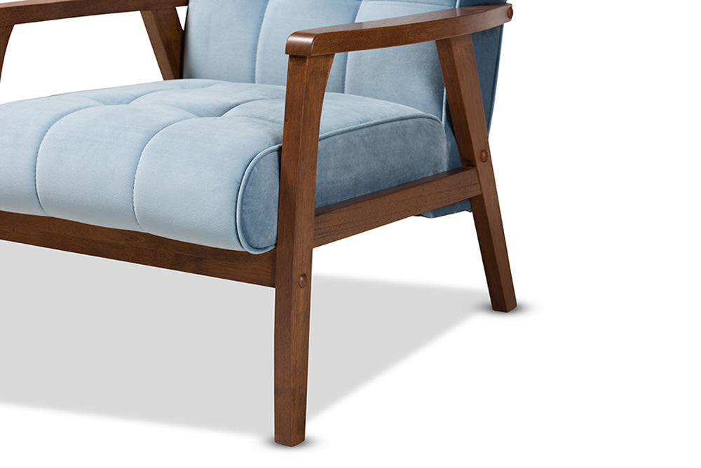 Baxton Studio - Asta Chair - TOGO-Light Blue Velvet/Walnut-CC view 7