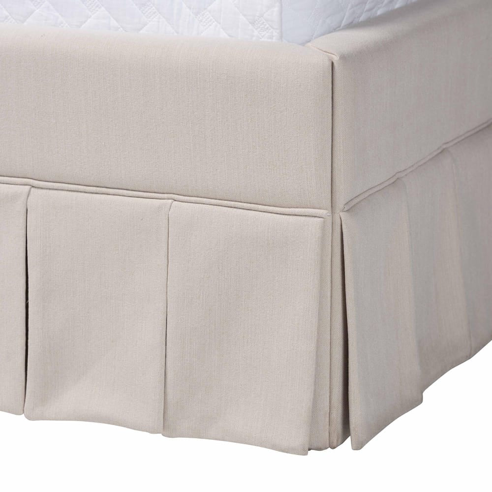 Baxton Studio - Astin Queen Size Bed in Beige - CF0022-5-Pleated Beige-Queen view 5