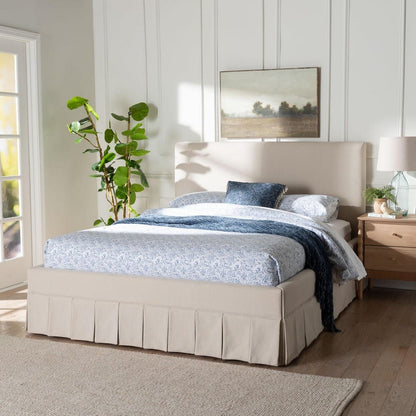 Baxton Studio - Astin Queen Size Bed in Beige - CF0022-5-Pleated Beige-Queen view 7