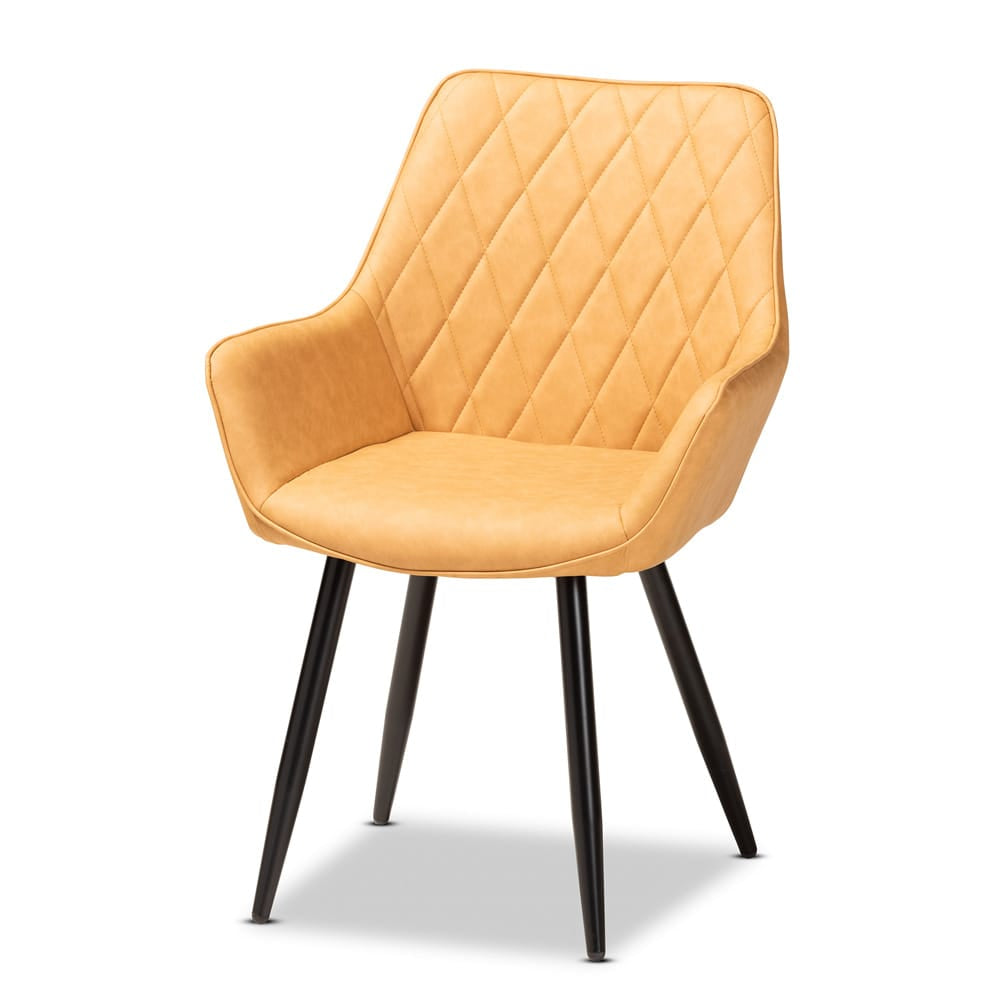 Baxton Studio - Astrid Set of 4 Dining Chairs in Tan/Black - 19A09-Tan/Black-DC view 2