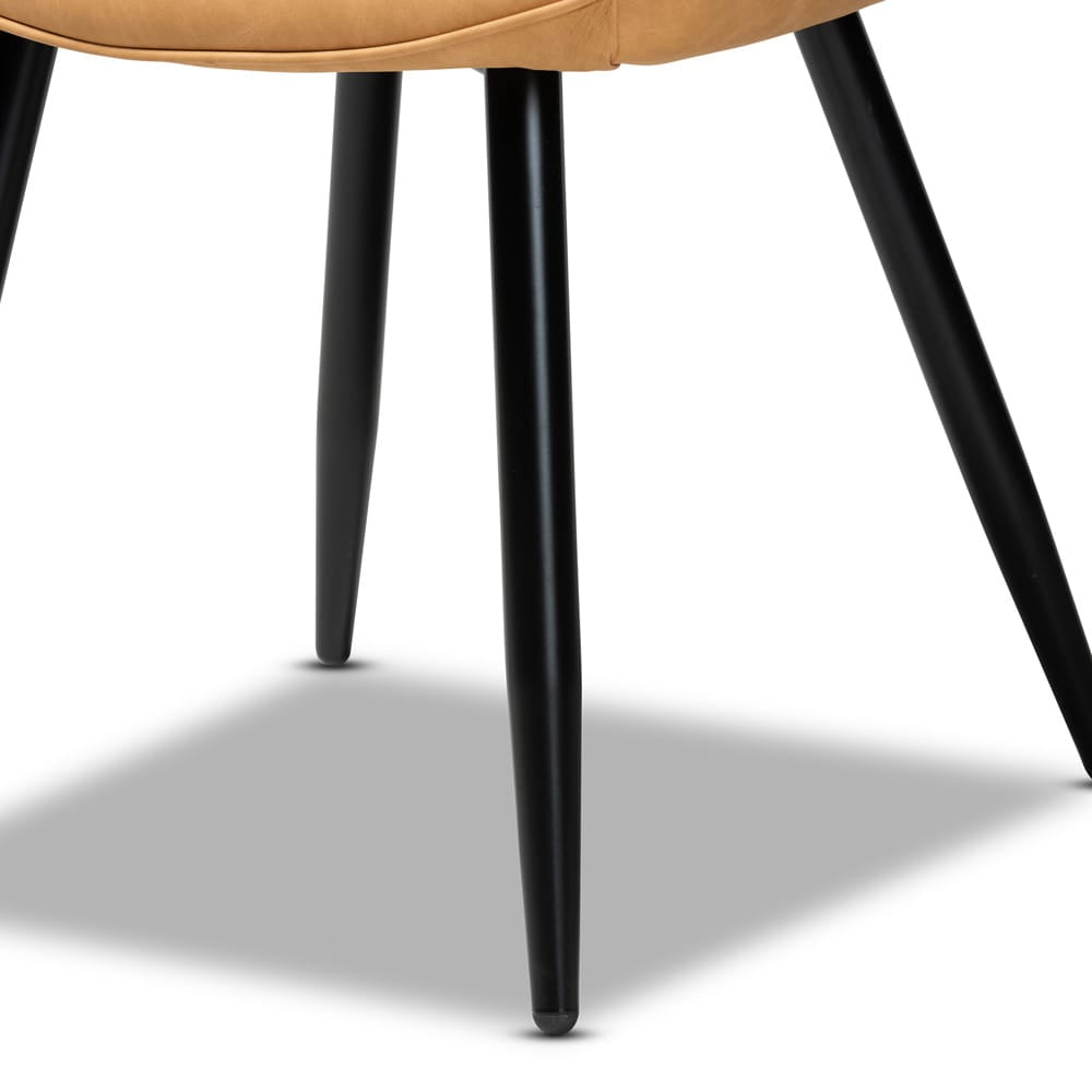 Baxton Studio - Astrid Set of 4 Dining Chairs in Tan/Black - 19A09-Tan/Black-DC view 4