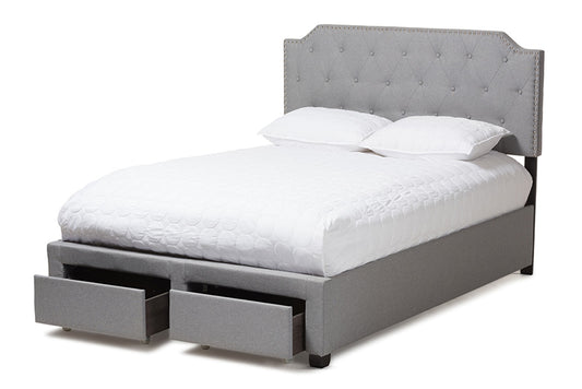 Baxton Studio - Aubrianne Queen Size Bed - WA8024-Gray-Queen view 2