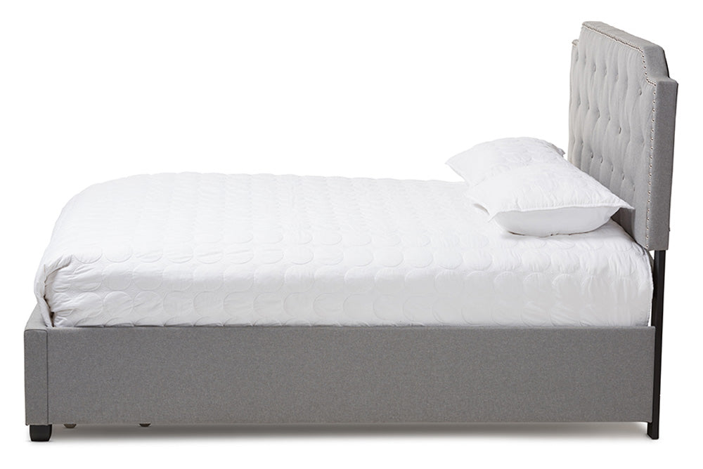 Baxton Studio - Aubrianne Queen Size Bed - WA8024-Gray-Queen view 3