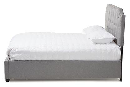Baxton Studio - Aubrianne Queen Size Bed - WA8024-Gray-Queen view 3
