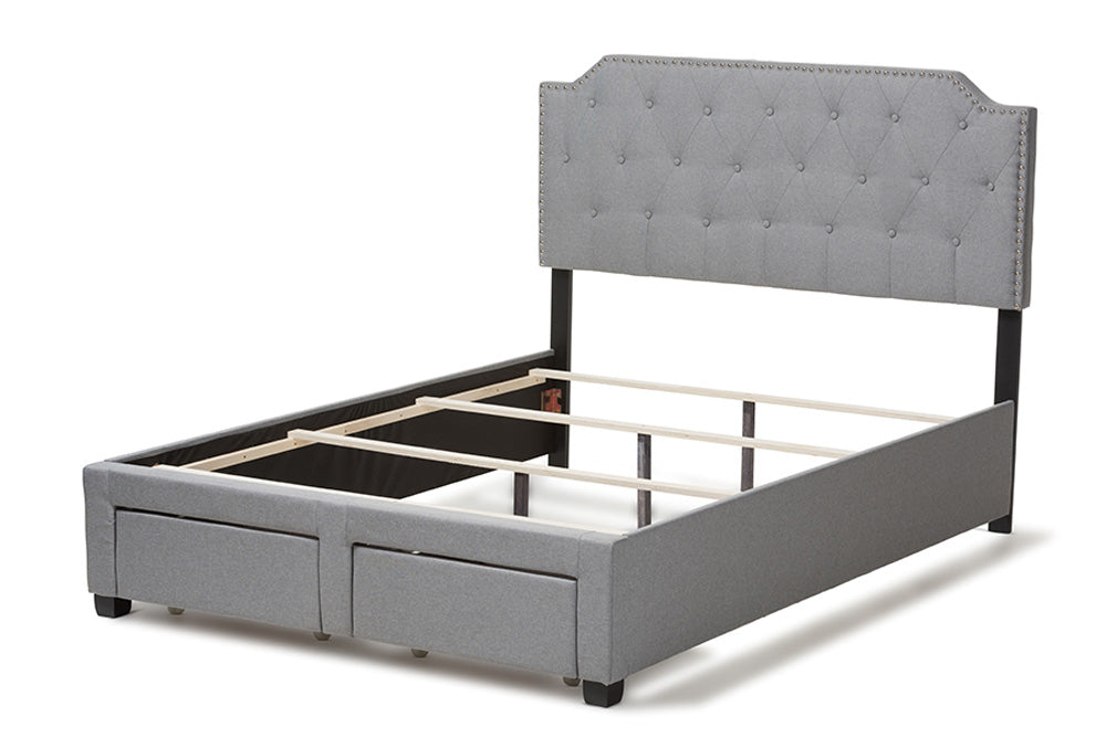 Baxton Studio - Aubrianne Queen Size Bed - WA8024-Gray-Queen view 4