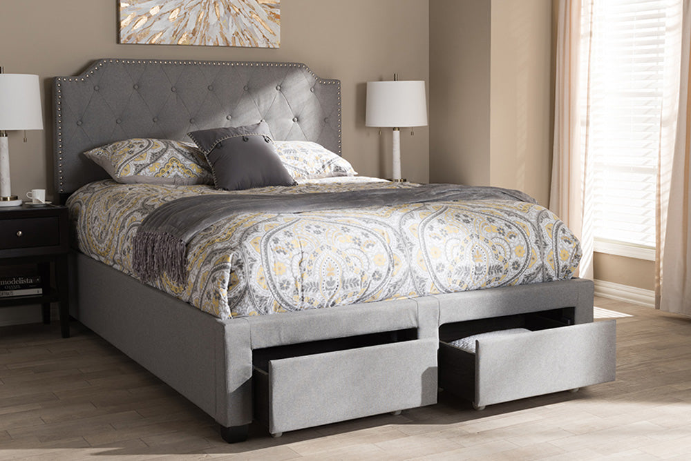 Baxton Studio - Aubrianne Queen Size Bed - WA8024-Gray-Queen view 5