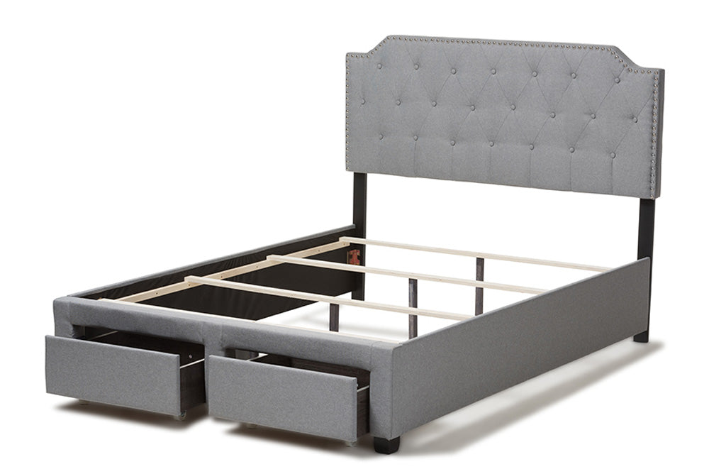 Baxton Studio - Aubrianne Queen Size Bed - WA8024-Gray-Queen view 6