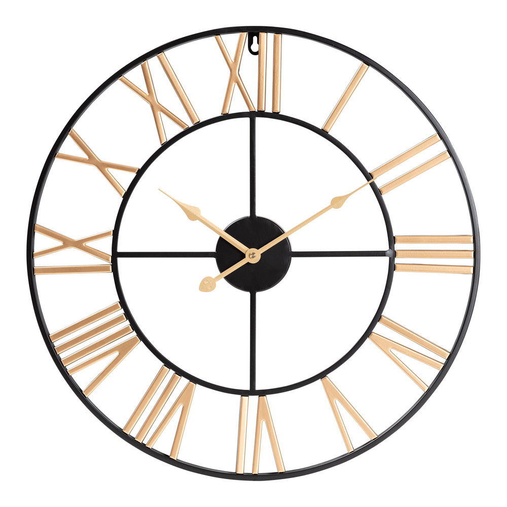 Baxton Studio - Auden Clock in Gold/Black - JY23B456-Metal Wall-Clock view 1