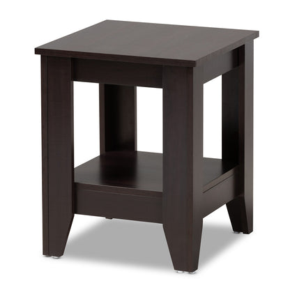 Baxton Studio - Audra End Table in Dark Brown - ET8000-Wenge-ET view 1