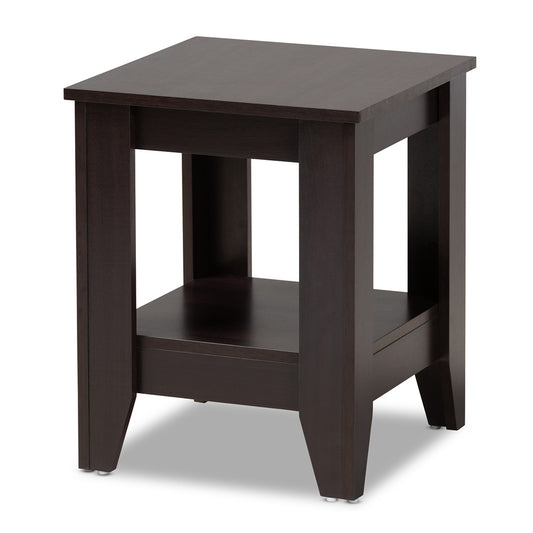 Baxton Studio - Audra End Table in Dark Brown - ET8000-Wenge-ET view 1