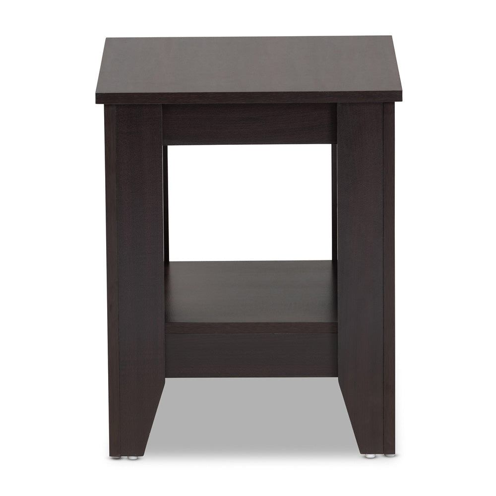 Baxton Studio - Audra End Table in Dark Brown - ET8000-Wenge-ET view 2