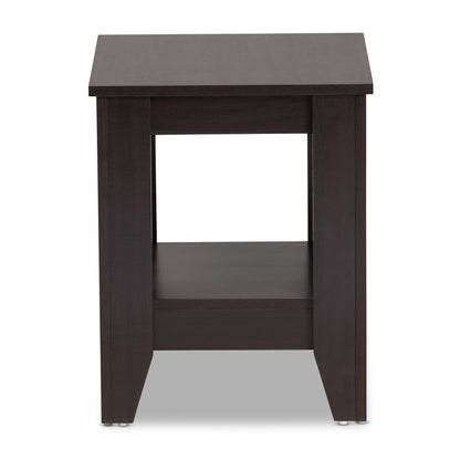 Baxton Studio - Audra End Table in Dark Brown - ET8000-Wenge-ET view 2