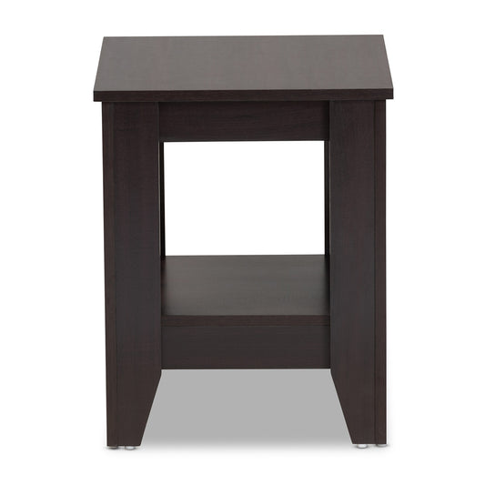 Baxton Studio - Audra End Table in Dark Brown - ET8000-Wenge-ET view 2