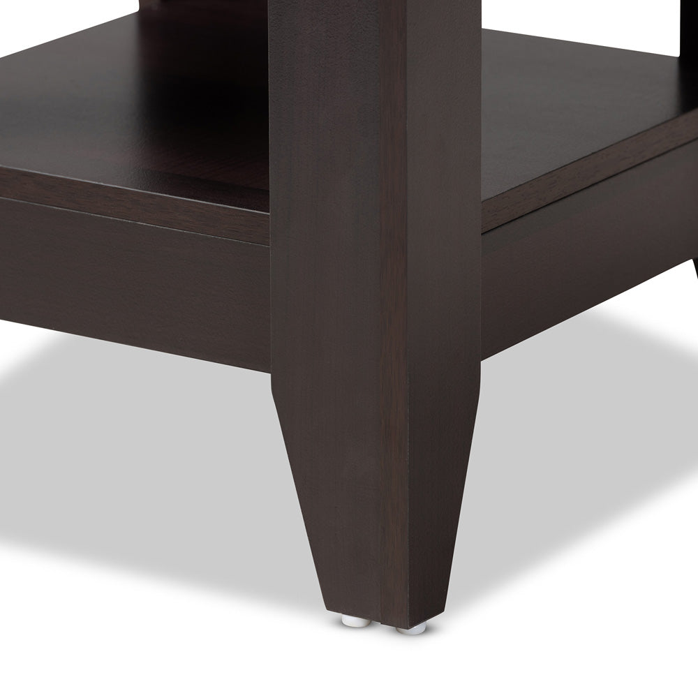 Baxton Studio - Audra End Table in Dark Brown - ET8000-Wenge-ET view 3