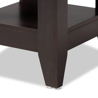 Baxton Studio - Audra End Table in Dark Brown - ET8000-Wenge-ET view 3