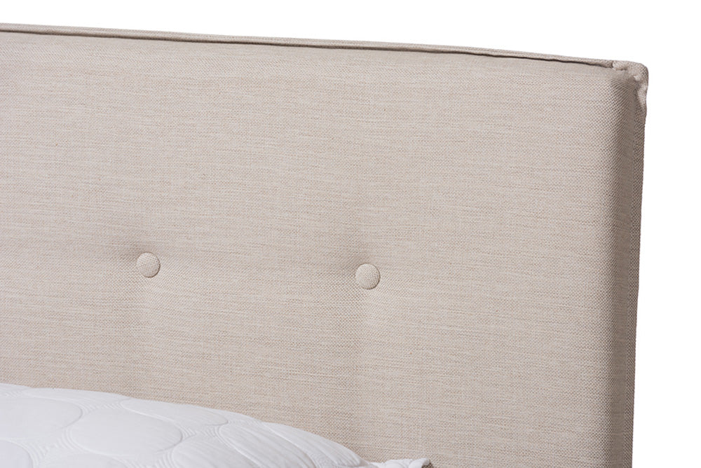 Baxton Studio - Audrey Full Size Bed - CF8747-M-Light Beige-Full view 4