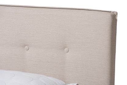 Baxton Studio - Audrey Full Size Bed - CF8747-M-Light Beige-Full view 4
