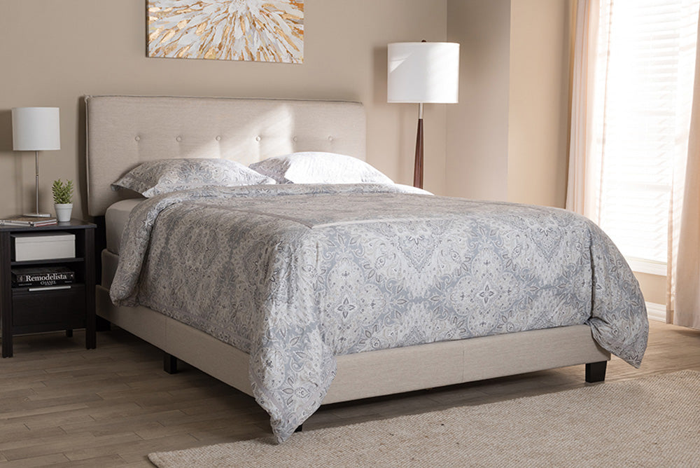 Baxton Studio - Audrey Full Size Bed - CF8747-M-Light Beige-Full view 5