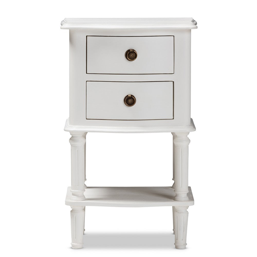 Baxton Studio - Audrey Nightstand in White - GLA5-White-NS view 3
