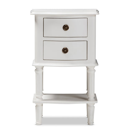 Baxton Studio - Audrey Nightstand in White - GLA5-White-NS view 3