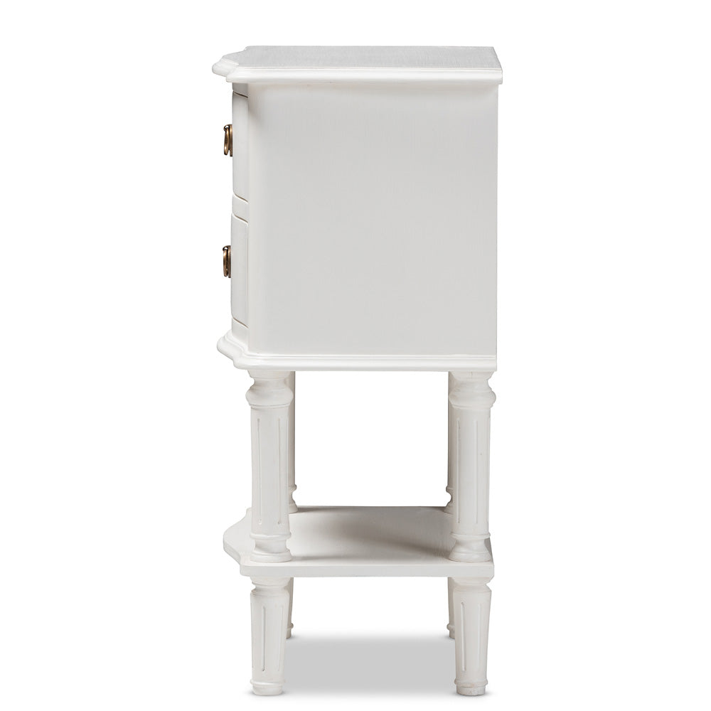 Baxton Studio - Audrey Nightstand in White - GLA5-White-NS view 4