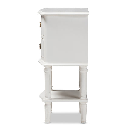 Baxton Studio - Audrey Nightstand in White - GLA5-White-NS view 4