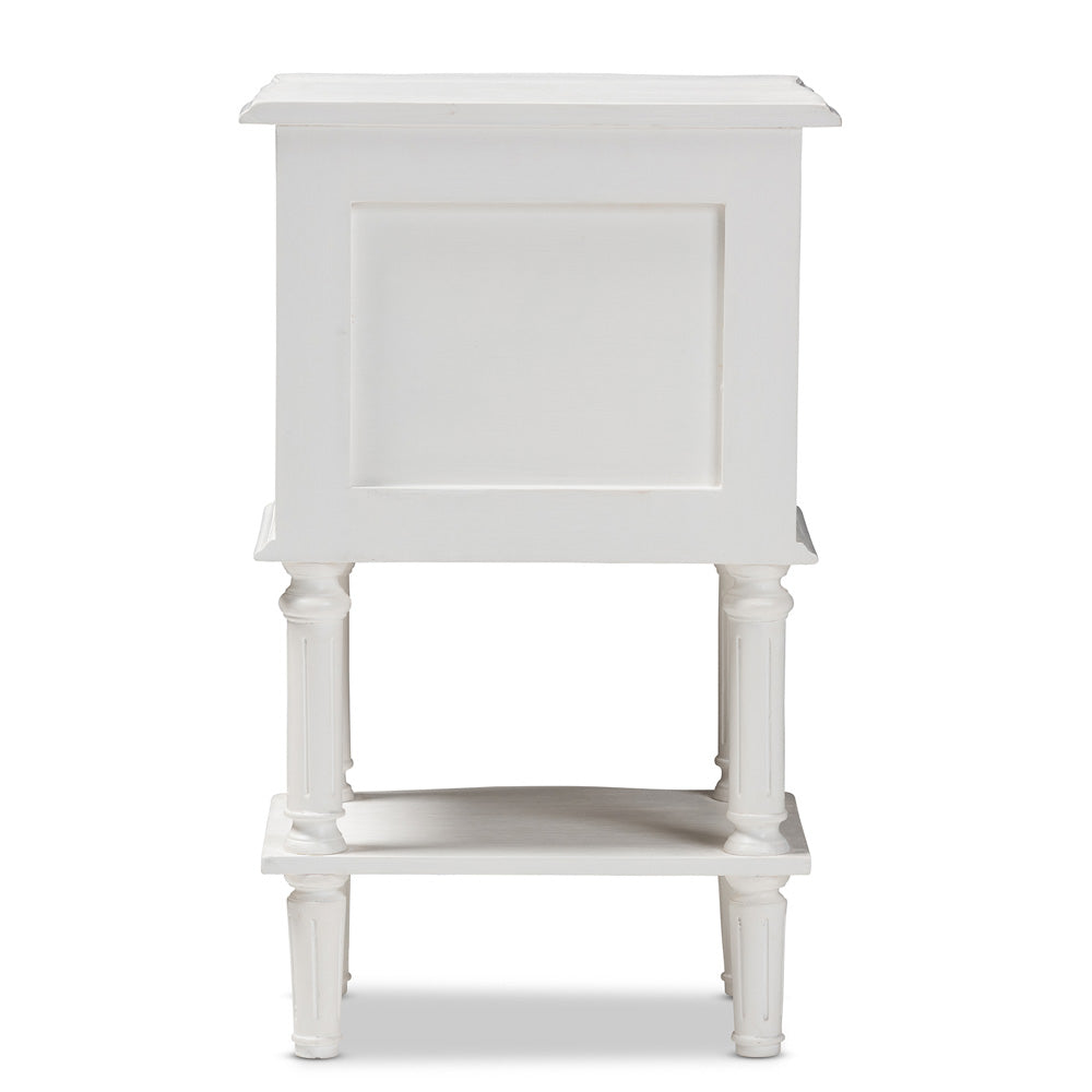Baxton Studio - Audrey Nightstand in White - GLA5-White-NS view 5