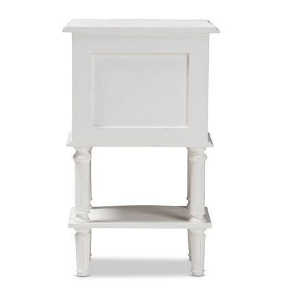 Baxton Studio - Audrey Nightstand in White - GLA5-White-NS view 5