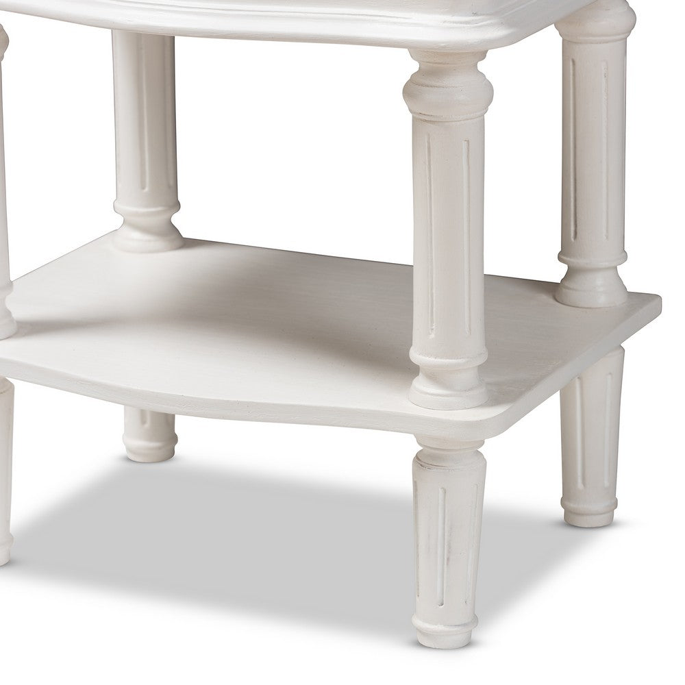 Baxton Studio - Audrey Nightstand in White - GLA5-White-NS view 7