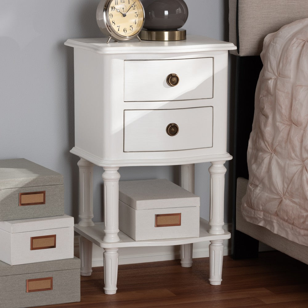 Baxton Studio - Audrey Nightstand in White - GLA5-White-NS view 8