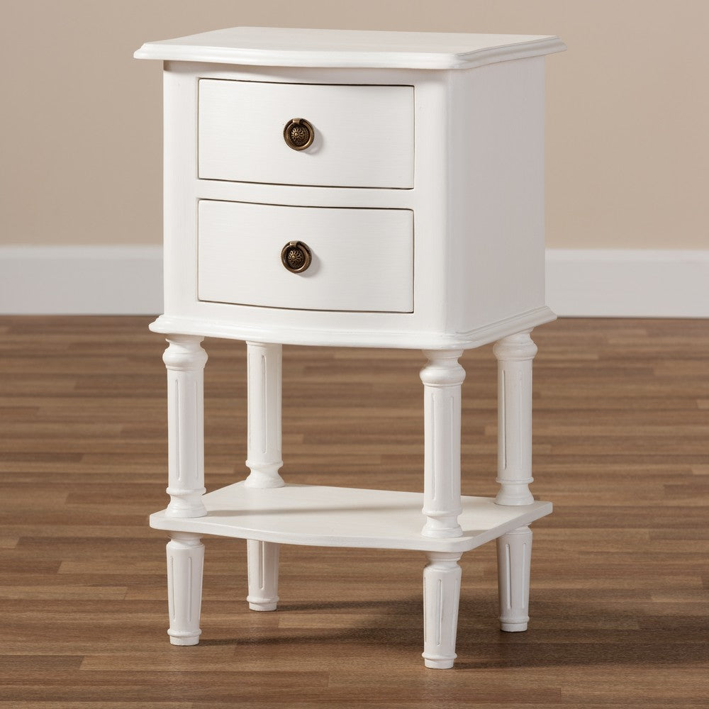 Baxton Studio - Audrey Nightstand in White - GLA5-White-NS view 9