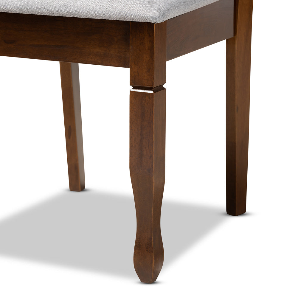 Baxton Studio - Augustine Dining Set in Grey/Walnut Brown - RH316C-Grey/Walnut-7PC Dining Set view 6