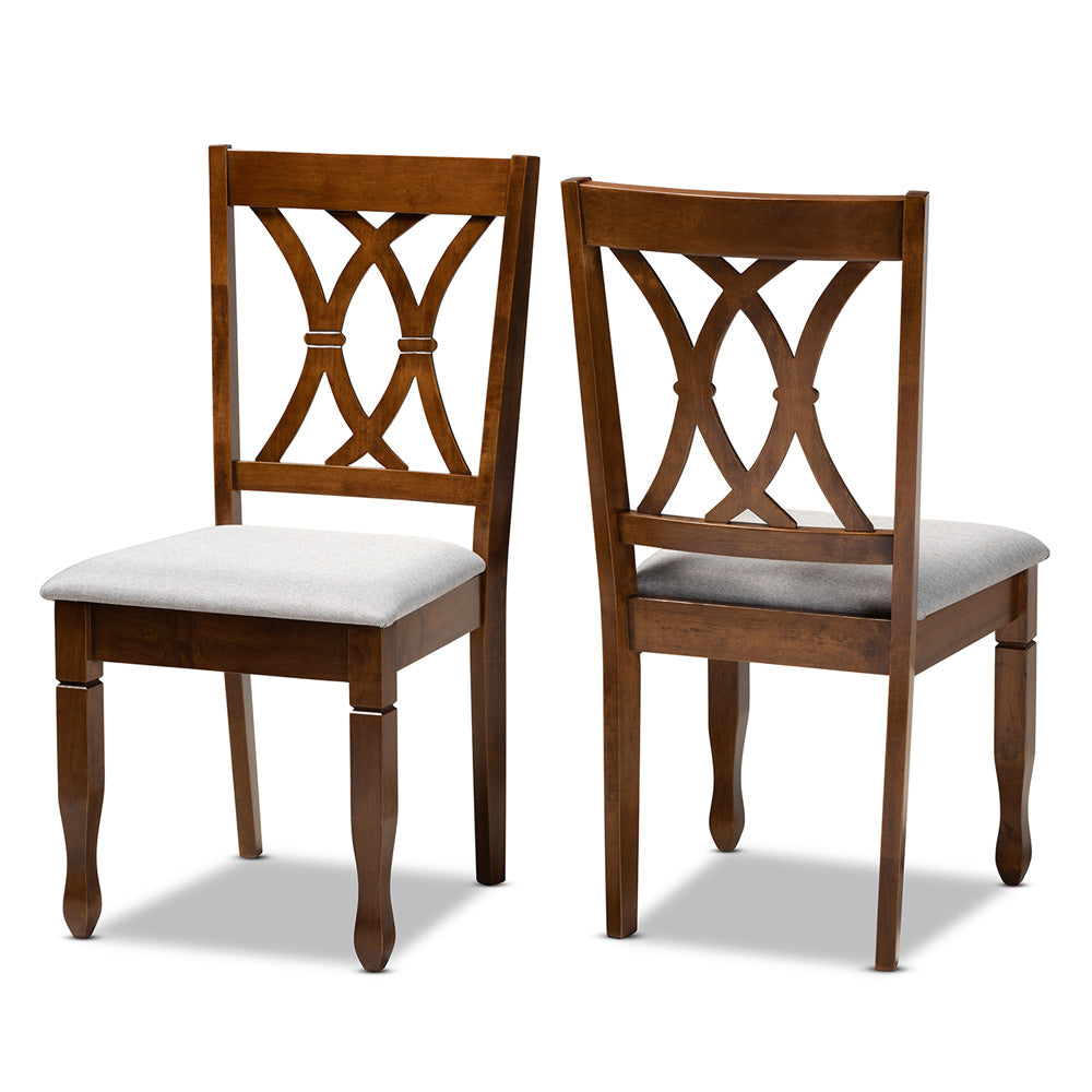 Baxton Studio - Augustine Set of 2 Dining Chairs in Grey/Walnut Brown - RH316C-Grey/Walnut-DC-2PK view 1