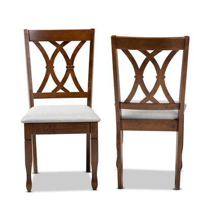 Baxton Studio - Augustine Set of 2 Dining Chairs in Grey/Walnut Brown - RH316C-Grey/Walnut-DC-2PK view 2