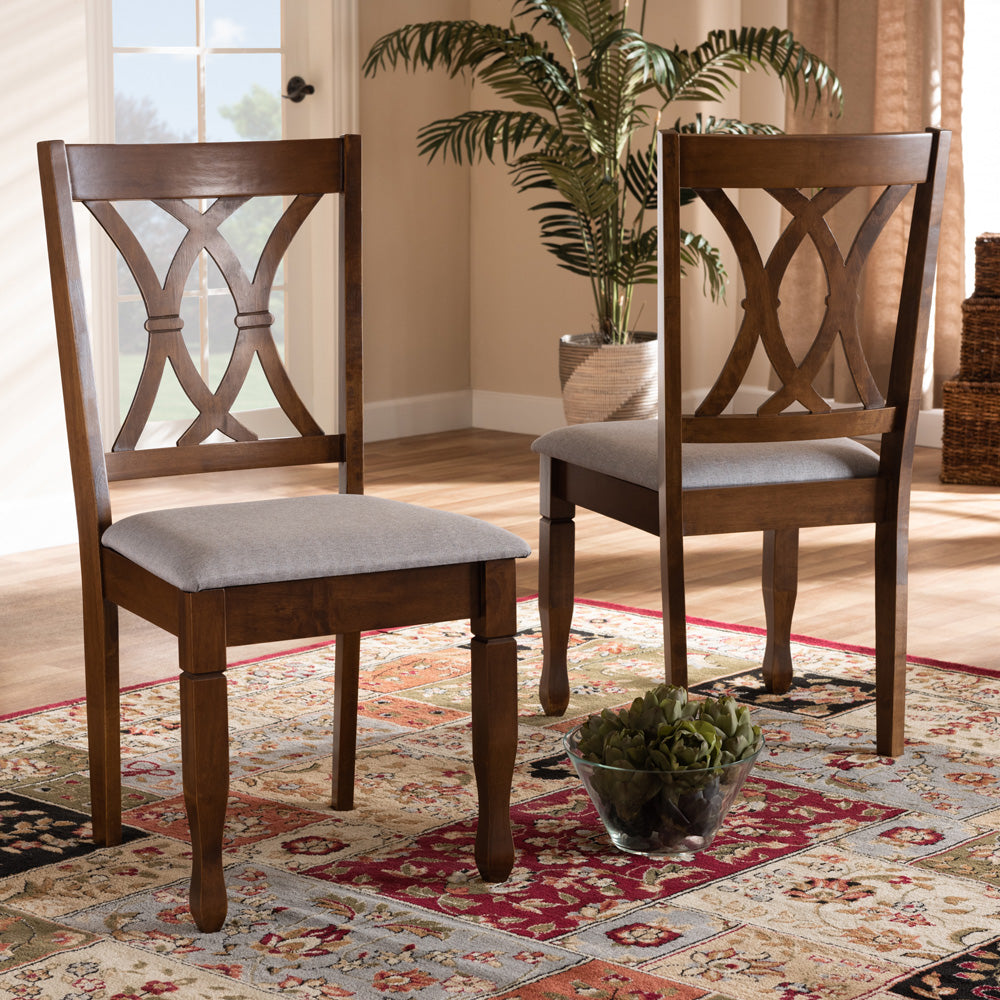 Baxton Studio - Augustine Set of 2 Dining Chairs in Grey/Walnut Brown - RH316C-Grey/Walnut-DC-2PK view 6