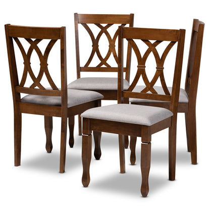 Baxton Studio - Augustine Set of 4 Dining Chairs in Grey/Walnut Brown - RH316C-Grey/Walnut-DC-4PK view 1